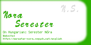 nora serester business card