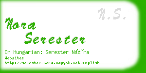 nora serester business card